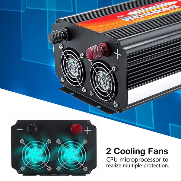 

8000w car power inverter 12/24v to 110/220v sine wave converter with blade fuses con fusibles de cuchilla convertidor sale