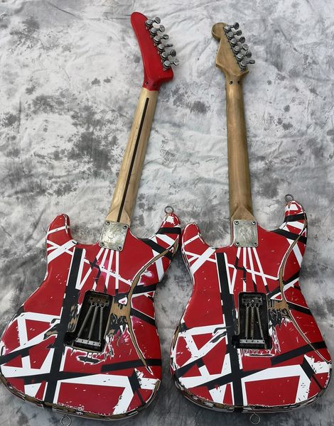 

2022 electric guitar eddie van halen guitar aged relic t upgraded quality hardware hipped quick electric g