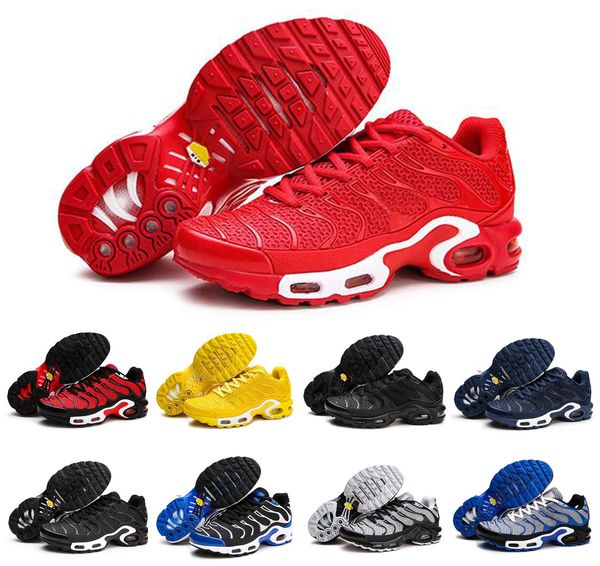 

2019 new kpu tn mercurial plus running sport shoes men women yellow black red cushion outdoor nano designer sneakers size 36-46, White;red