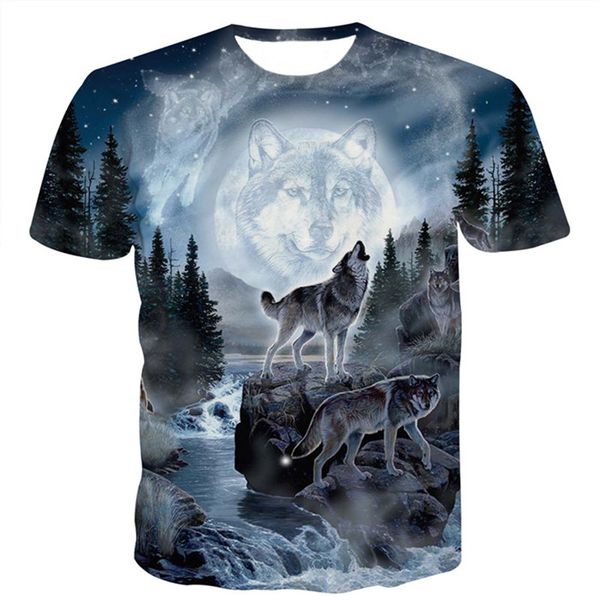 

space galaxy wolf t shirt men 2018 summer new casual 3d t shirts mens harajuku hiphop short sleeve t-shirt male camisetas hombre, White;black