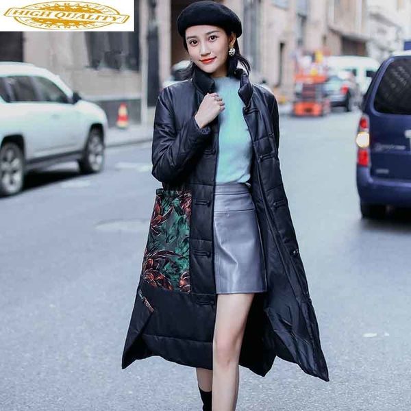 

2019 genuine leather jacket winter jacket women 100% sheepskin coat female korean long down jackets chaqueta mujer my, Black