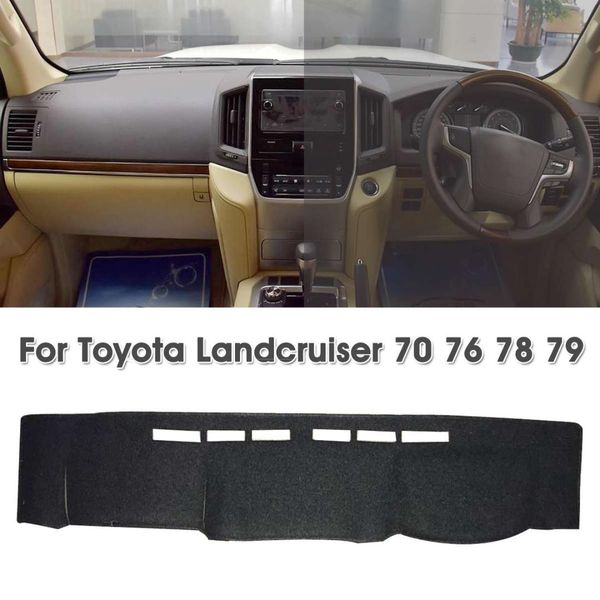 

audew anti-sun board cover black anti-dust right dashboard dash mat for landcruiser 70 76 78 79 series 7/2009-2019 dm1129