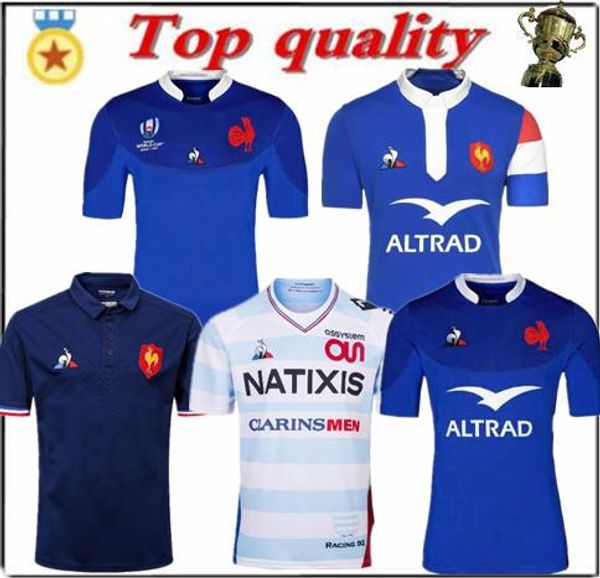 

19 20 france world cup rugby jersey sweatshirt france home away jersey polo shirt s-3xl, Black;gray