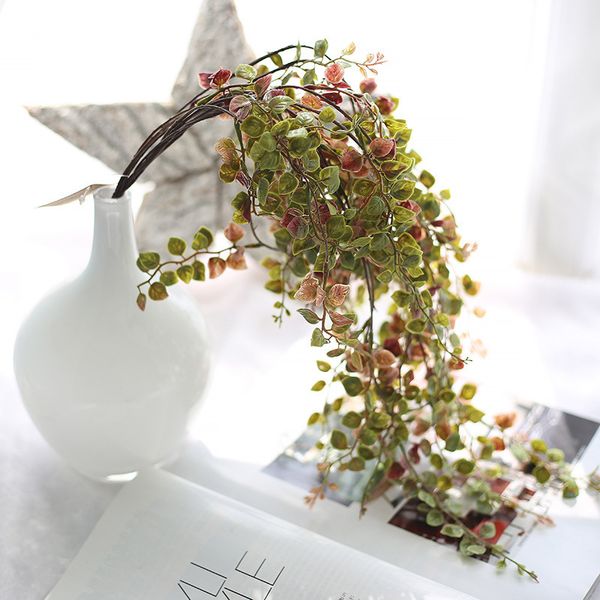 

23.6" long artificial vine fake honeysuckle rattan green leaves wall for home decoration artificial plants sale