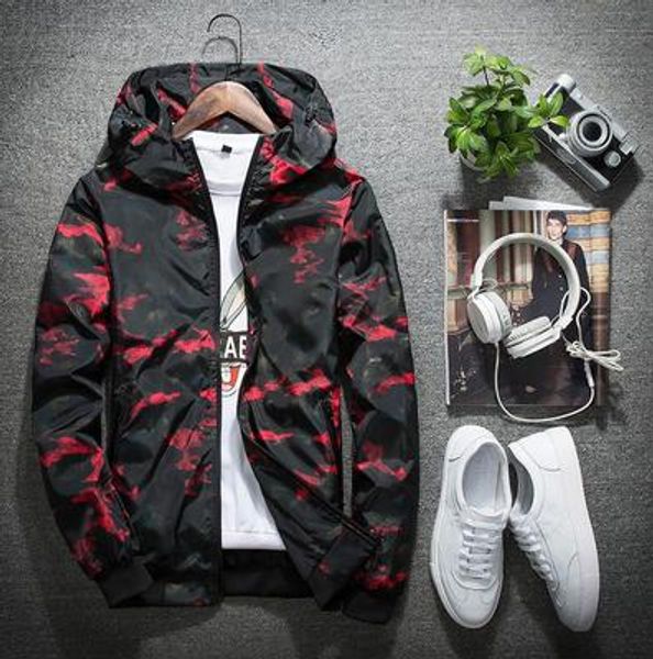 

spring and autumn youth men's casual sports assault windbreaker camouflage loose student jacket, Black;brown