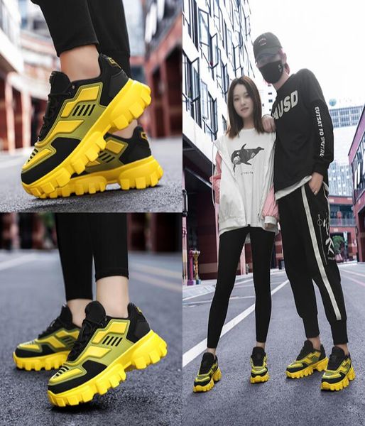 

new plus size men's fashion sneakers 2020 style lightweight breathable men shoes casual chunky trainers male footwear, Black