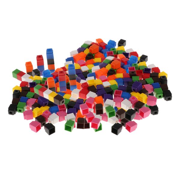 

400pcs interlocking math link cubes snap blocks 4 colors