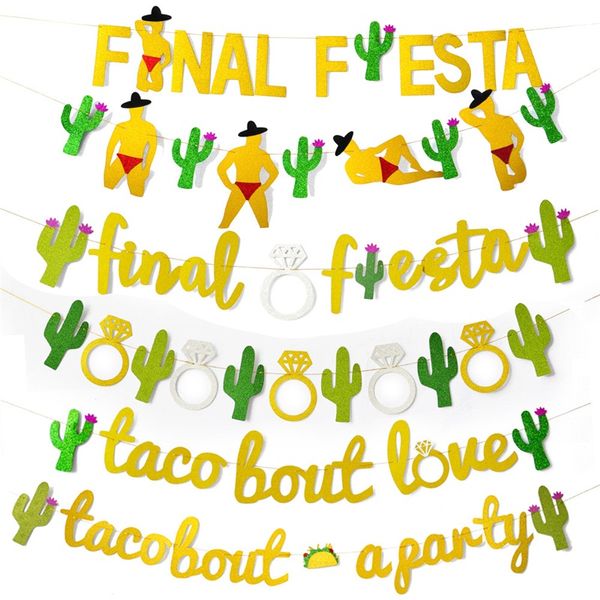 

одиночные девушки партия баннер кактус окончательный фиеста письма bling баннеры fit женщины тематические вечеринки украшения 8 стилей 7 5yw