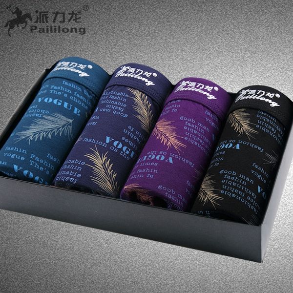 

paililong подарочная коробка мужской мужской модальный боксер нижнее белье четырехугольный нижнее белье и шорты шорты сексуальные короткие, Black;white