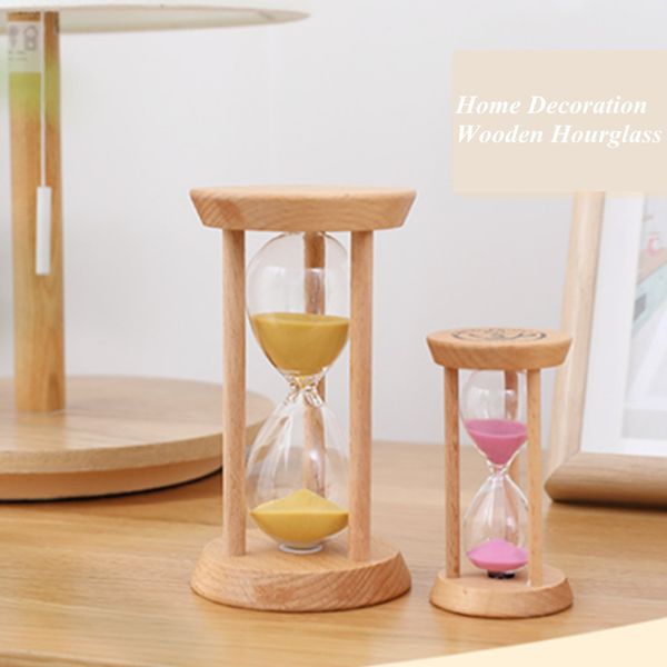 

home decoration accessories 1 minutes hourglass 3 minutes sand clock watch glass wood mini 5 minute shower timer wedding favors