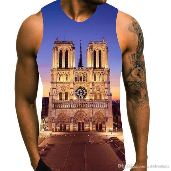 

нотр-дам де пари mens tank tops 3d конструктор печатных рукавов топы летняя тройники, White;black