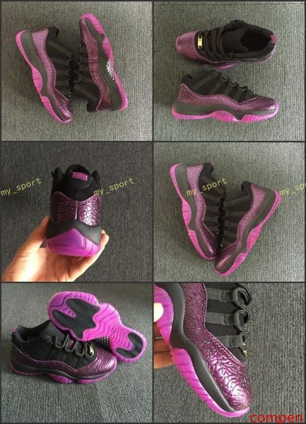 

new 11 low rook to queen think 1 basketball shoes women trainers 11s black fuchsia blast brand athletic sports designer sneakers 36-40