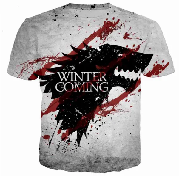 

2019 new fashion movie game of thrones the white walkers ghost 3d printed men t-shirt mans tshirt skull tees cool t shirt hip hop k1128, White;black