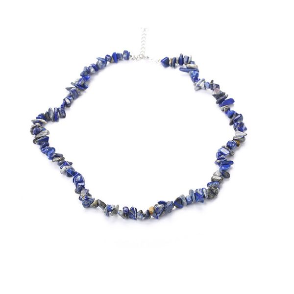

45cm natural stone necklace hand-beaded colorful women stone necklace, Silver