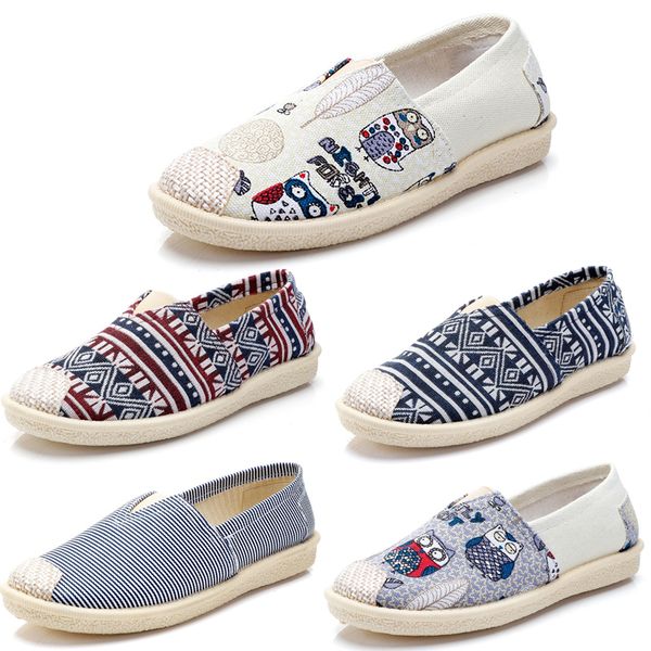 

hot non-бренда vintage ботинки женщин скольжения на espadrilles chaussures flats повседневный холст обувь классические мокасины кроссовки 35, Black