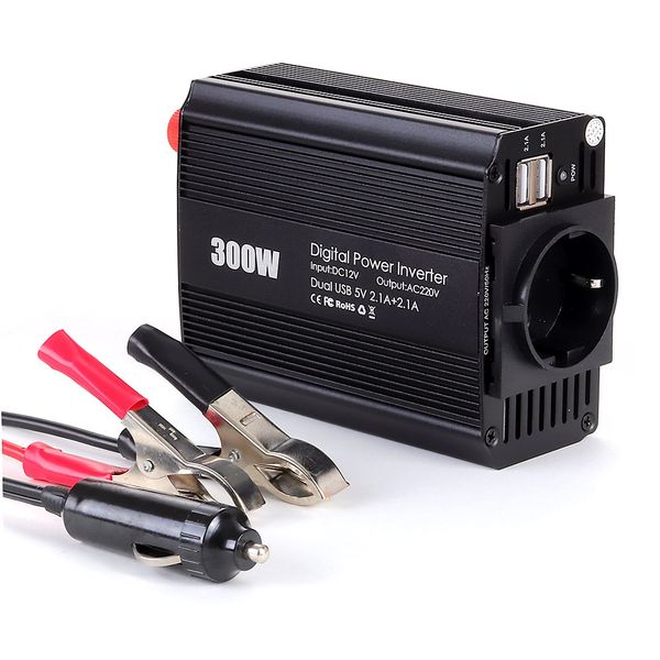 

car power inverter us standard 300w converter dc12v to ac220v/110v dual usb universal socket car adapter inverter