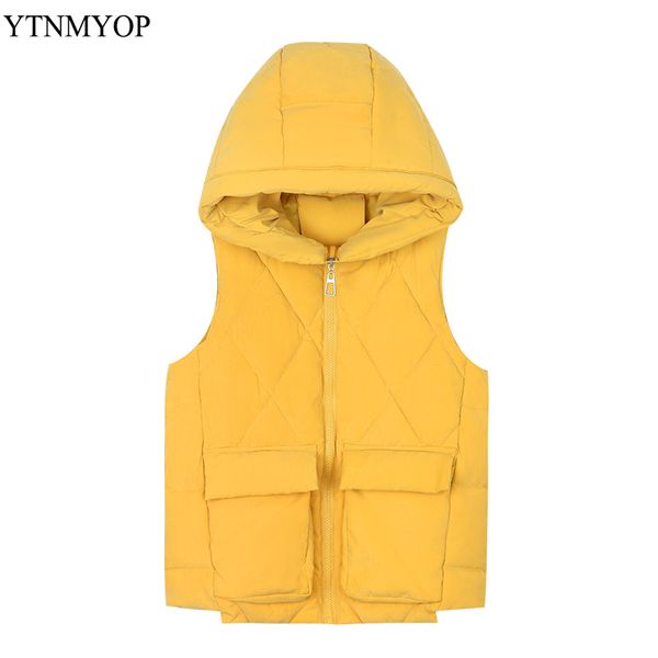 

ytnmyop жилет пальто сезон простуд женская верхняя одежда vest большой карманы жилеты для женщин теплый короткие жилет хлопчатобумажных одеж, Black;white