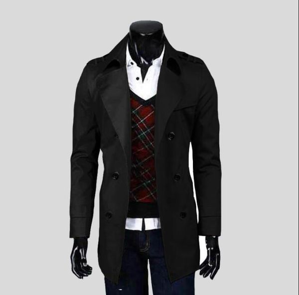 

2019 spring autumn fashion new designer mens trench coats man long coat men clothes slim fit overcoat long sleeve clothes 9xl, Tan;black