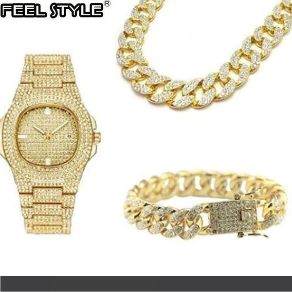 

золото серебро колье +часы+браслет хип-хоп майами кубинского снаряженная цепи замороженный вне шику стразы проложили автомат рэпера для мужч, Silver