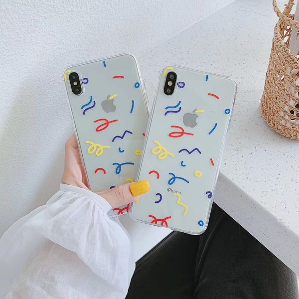 

new simple and stylish graffiti design couple phone case for iphone xs max xr 6x6 s 7 8 plus cool clear soft tpu back cover