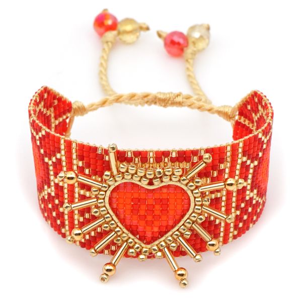 

go2boho miyuki heart bracelet bohemian bracelets pulseras mujer moda 2019 delica beads women jewelry handmade loom beads gifts, Golden;silver