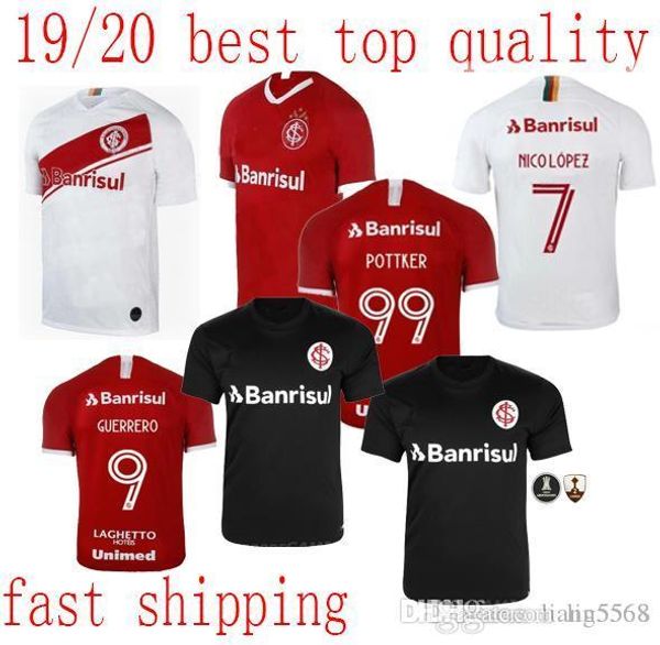

in stock internacional home red soccer jersey thai quality 19 20 brazilian internaciolub t shirt brazil international santos sports shirts, Black;yellow