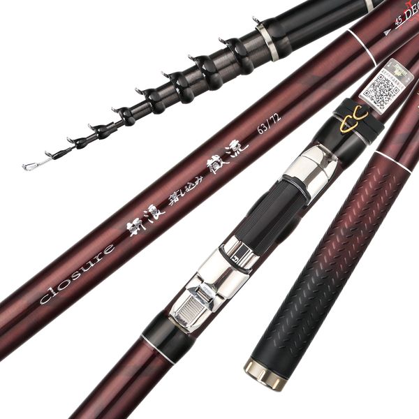 

front-end fishing rod 4.5/5.4/6.3/7.2/8m super light ultra hard two-positioning rock fishing pole 2 position