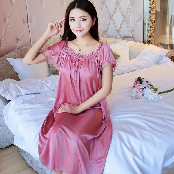 

sleepwear size 2019 women satin sleeve nightgowns nighty plus summer short night nightdress dress silk lace nightwear for vvgsu