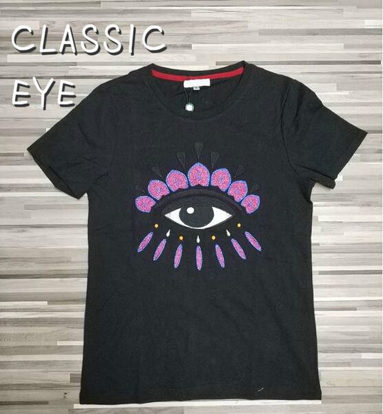 

multi color 19ss t shirts for men designer tee eyes logo embroidery summer t shirt mens women couple clothing fashion short-sleeved shirt, White;black