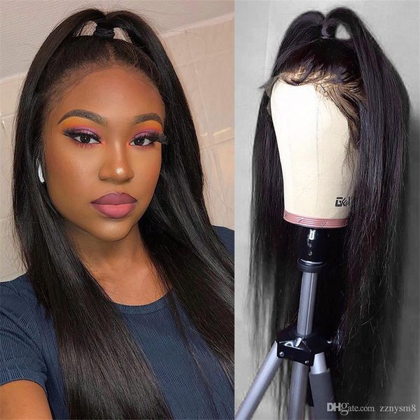 

brazilian lace front human hair wigs 4x4 & 13x4 closure lace wigs non remy hair wigs straight lace front wig, Black