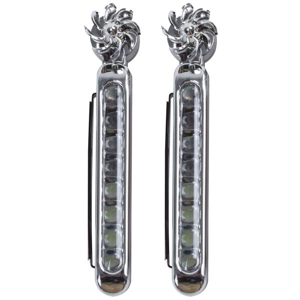 

2 x running lights (uses wind power) auto lamp driving diurnal light 8 led car light bulb dc 12v (white light