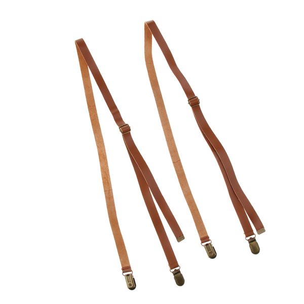 

women men leather adjustable suit trouser brace suspender belt fancy, White;black