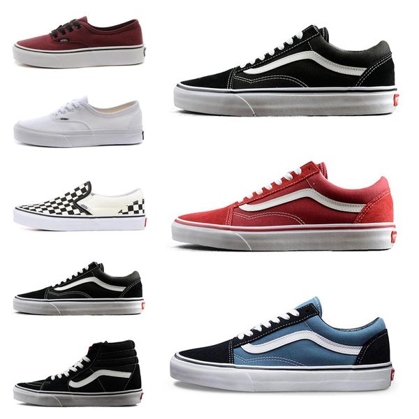 

new fashion fear of god mens women canvas sneakers van old skool sk8 skateboard shoes red CHECKERBOARD flat men casual shoe size 36-44