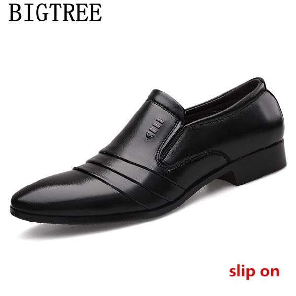 

mens dress shoes formal shoes men business men oxford leather sapato social masculino couro scarpe uomo eleganti zapatos, Black