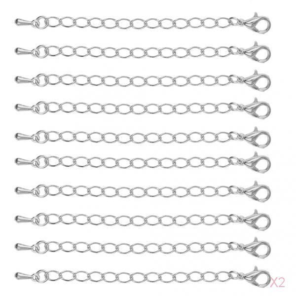 

20pcs silver extension link chain necklace extenders jewelry findings 75mm