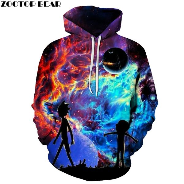 

galaxy hoodies men hoody 3d sweatshirt tracksuit funny pullover cartoon coat streatwear cloth dropship zooear, Black