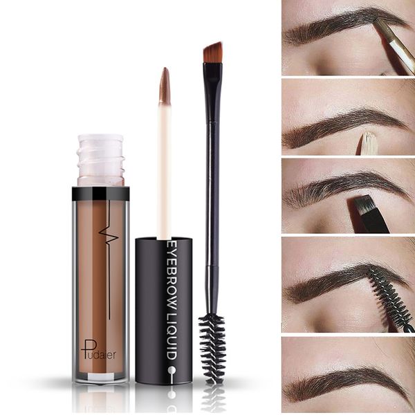 

1pc professional eye brow tattoo brand cosmetics long lasting pigments black brown waterproof eyebrow liquid makeup with brush