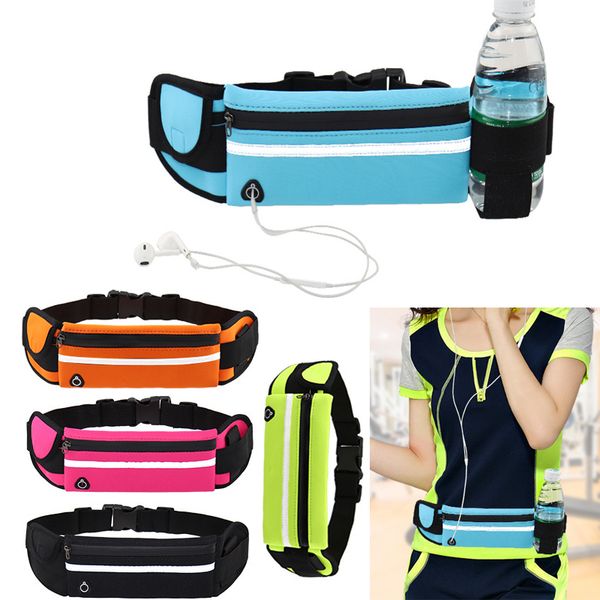 

jogging cycling waist waist gym camping sport running bag pack waterproof for running bag pouch hiking outdoor exercise gym usjls, Red;black