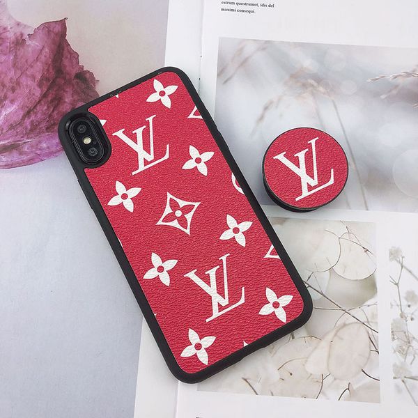 

Luxury de igner phone ca e for am ung galaxy 8 9 10e note8 9 brand fa hion pu leather ca e with bracket for iphone xr 6 7 8 plu