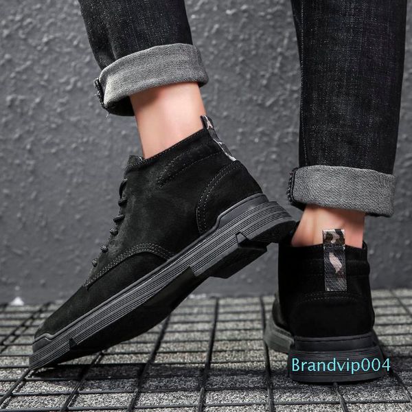 

tactical martin boots men women fashion designer shoes 2 colors quility easy to match leather boots size 38-44, Black