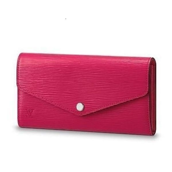 

sarah m62560 a wallet water ripple rose red real caviar lambskin chain flap bag long chain wallets key card holders purse clutches evening