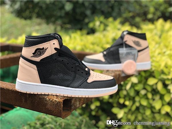 

2019 release crimson tint girl basketball shoes originals hyper pink 1 high og men women authentic retro sports sneakers with box 555088-081