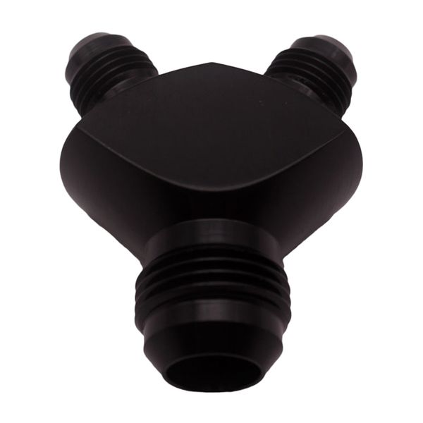 

an -8 to 2x (an6 an 06) billet aluminium y block adapter fitting in black