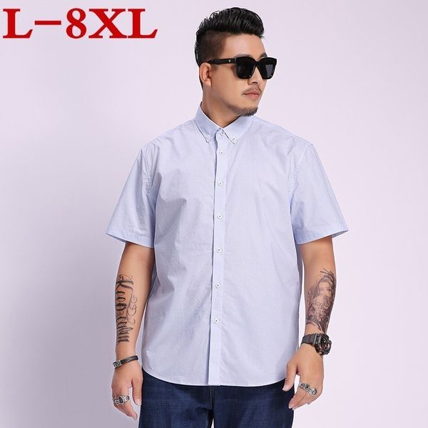 

большой размер 8xl 7xl 6xl 5xl мужская рубашка новая мода хлопок мужчины социальная рубашка мужская с коротким рукавом рубашки человек польк, White;black