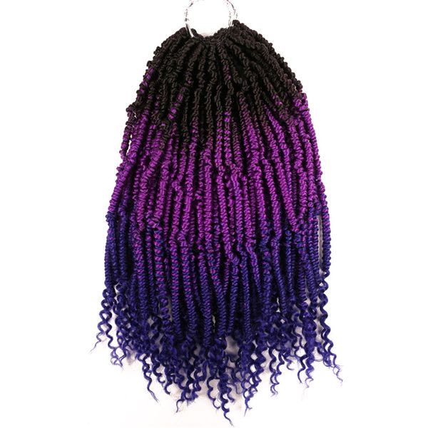 

new shanghair 14" bomb twist hair extensions 70g/pcs ombre crochet braids synthetic braiding hair natural black brown nubian bounce bs1