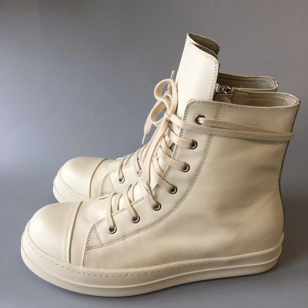 High Quality Ankle White Cow Leather Boots New List Genuine Leather ...