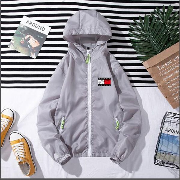 

b16 2020 мужчины женщины куртка пальто солнцезащитный крем одежда повседневная мужская одежда куртки топы с капюшоном белая ветровка уличная, White