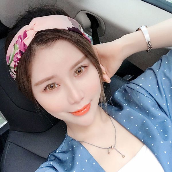 

s1301 women's florals cross headband elastic headband ladies hair band, Silver