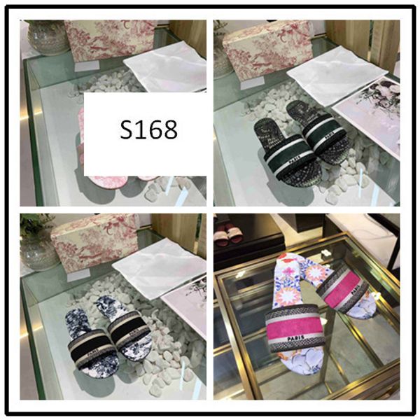 

wholesale new dazzle flowers women sandals designer slippers embroidery sandal floral brocade slipper striped beach causal slippers 8, Black