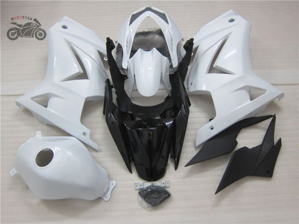 Kit de feiras de injeção personalizadas gratuitos para Kawasaki Ninja 250R 2008-2014 ZXR250 EX250 08 09 10 11 14 Kits de Feira de Motocicleta Branco + Tampa do Tanque